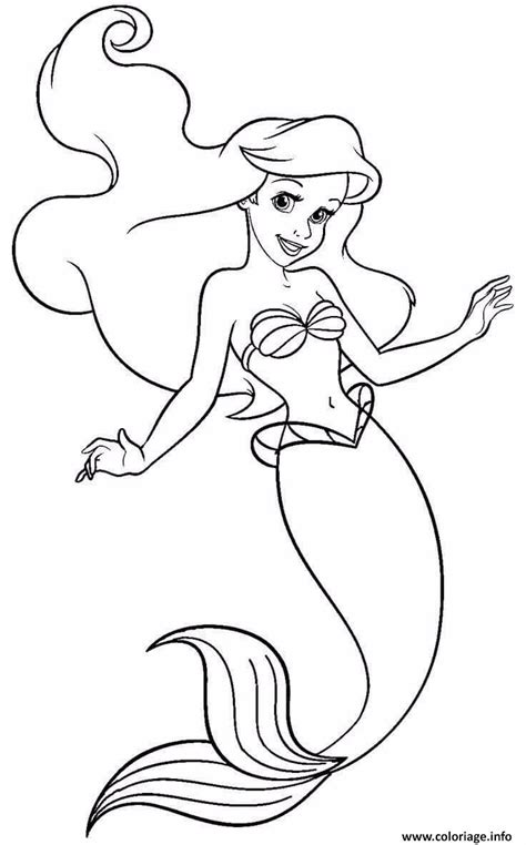 Coloriage princesse ariel la petite sirene - JeColorie.com