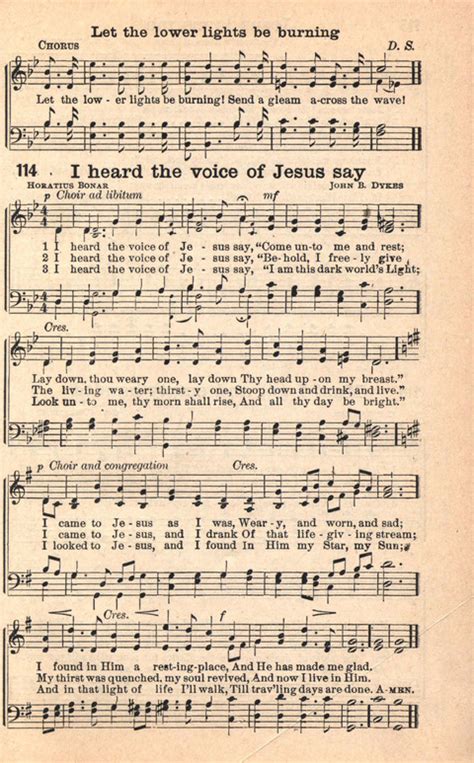 Bethany Hymns A Compilation Of Choice Songs And Hymns 114 I Heard The Voice Of Jesus Say