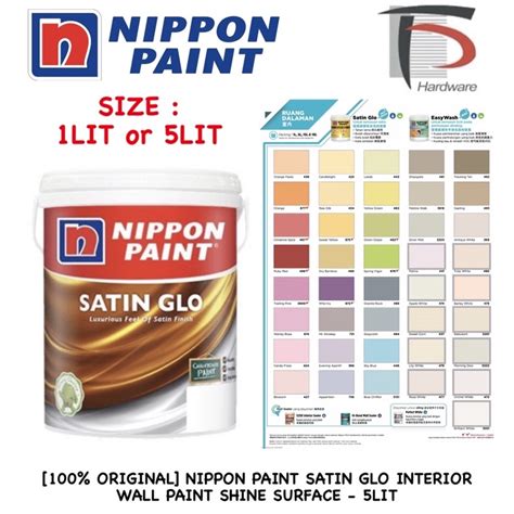 1L Nippon Paint Satin Glo Interior Wall White Dawn OW 1036 P Freegift