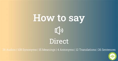 how to pronounce direct