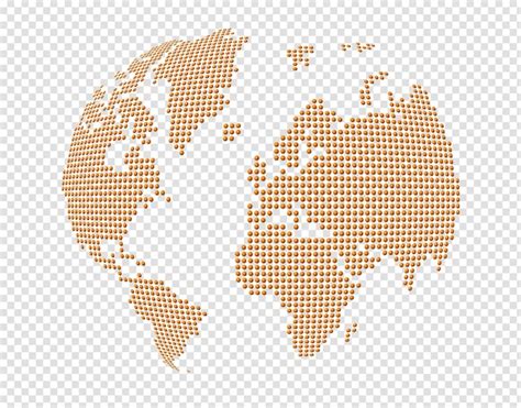 Premium Psd Globe World Map Made Of Orange Dots Isolated On