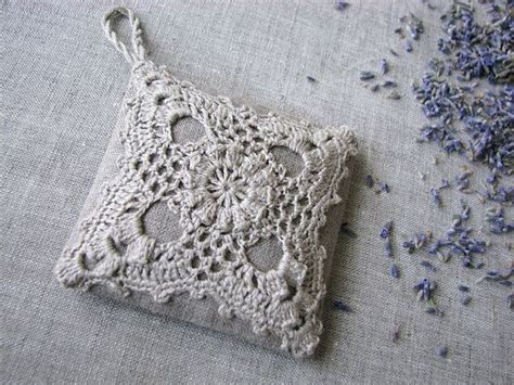 Linen Lavender Sachet Hanging Decoration Natural Linen Handmade Crochet