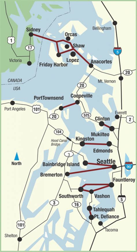 Washington State Ferries Map - Printable Map