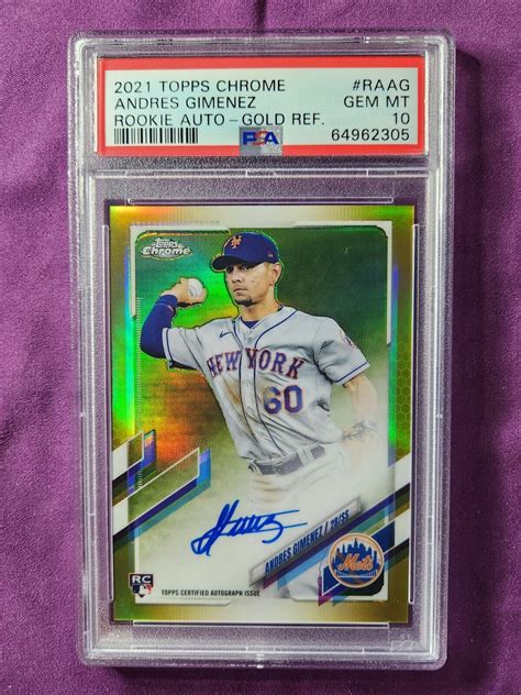 2021 Andres Gimenez Topps Chrome Gold Refractor Rookie RC Auto 50