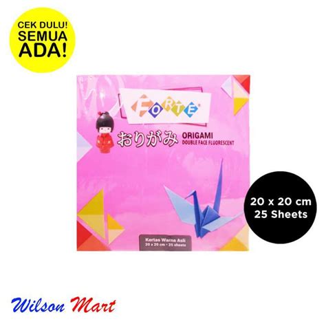 Jual FORTE ORIGAMI DOUBLE FACE 20 X 20 CM ISI 25 SHEETS KERTAS WARNA 2