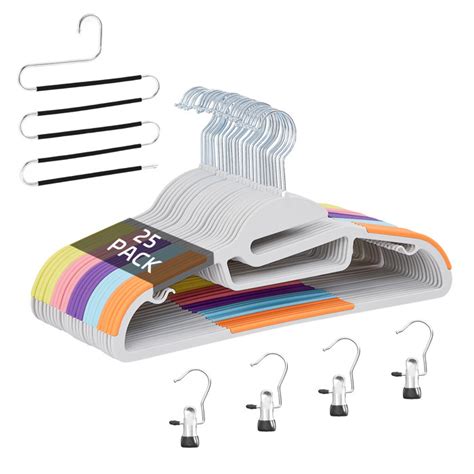 Rebrilliant Mayak Plastic Clothes Hangers with clips, Heavy Duty Dry ...