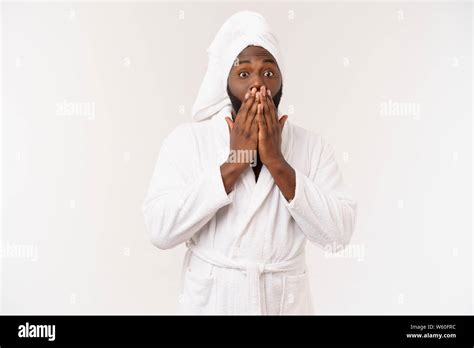 Portrait Of Excited Young African American Male Screaming In Shock And