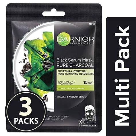 Buy Garnier Skin Naturals Charcoal Face Serum Sheet Mask Black Online