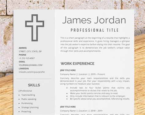 Pastor Resume Template And Cover Letter For Word Religion Teacher