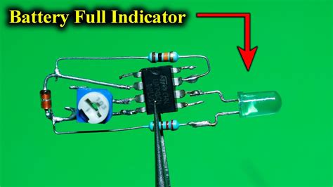 Battery Full Indicator Using UA741 LM741 Op IC For 3 7v 6v 12v