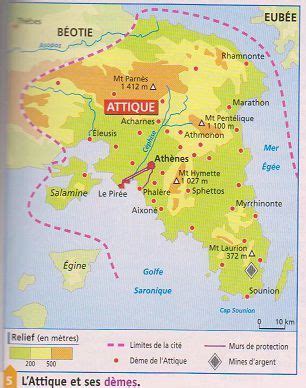 Lattique Territoire De La Cit Ath Nienne Sur Une Carte De Gr Ce