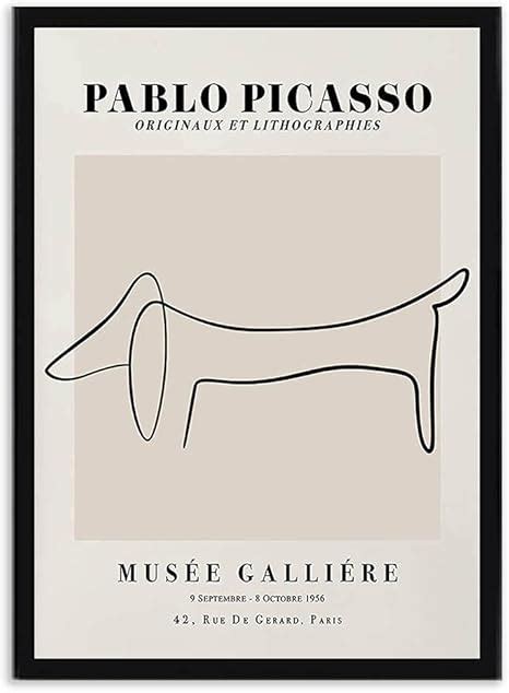 Amazon De Picasso Dackel Poster Minimalistische Linien Wand Bilder