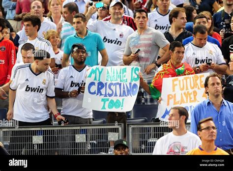 Aug 8 2012 Bronx New York Us Real Madrid Fans Celebrate Another Goal In The Second