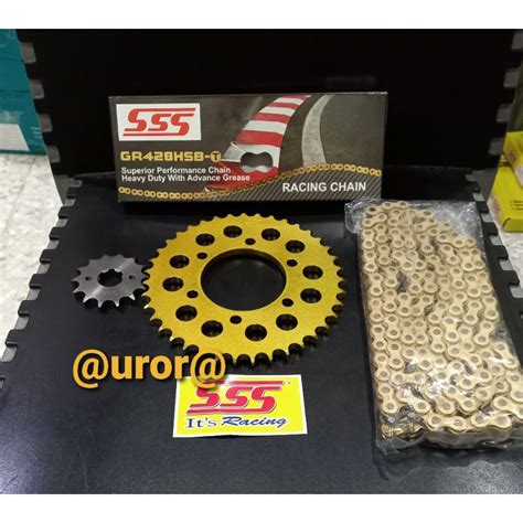 Jual GEAR SET SSS GOLD NINJA 150 R SS RR RANTAI SSS 428 HSBT GOLD