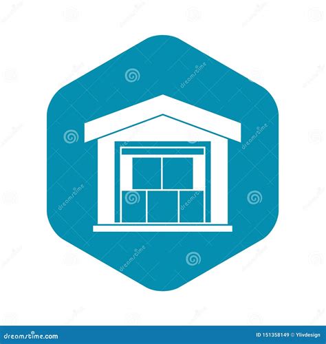 Warehouse Building Icon, Simple Style Stock Vector - Illustration of ...