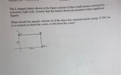 Solved Physics 201 CUIU 1 The L Shaped Object Shown In Chegg