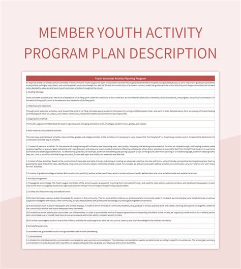 activity program templates  google sheets  microsoft excel