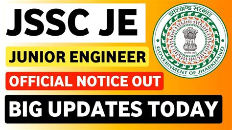 Jssc Je Big Update Jssc Je Latest News Jssc Je Latest Update Jssc