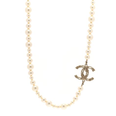 Chanel Pearl Crystal Cc Choker Necklace Gold Fashionphile