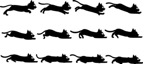 Black Cat Running Sprite Royalty Free Vector Image