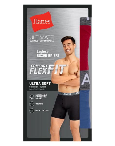 Ufbbax Hanes Mens Ultimate Comfort Flex Fit Breathable Cotton Boxer