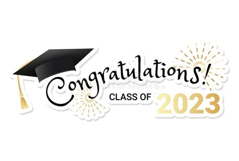 Congratulations Graduates Class Of 2023 Photo Booth Props Set Vector