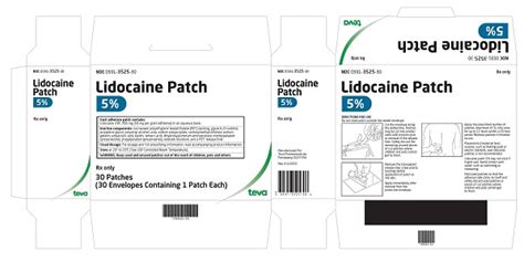 Rx Item Lidocaine 5 Patch 30 By Actavisteva Gen Lidoderm