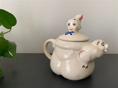 Vintage Shawnee Tom The Piper S Son Teapot Etsy