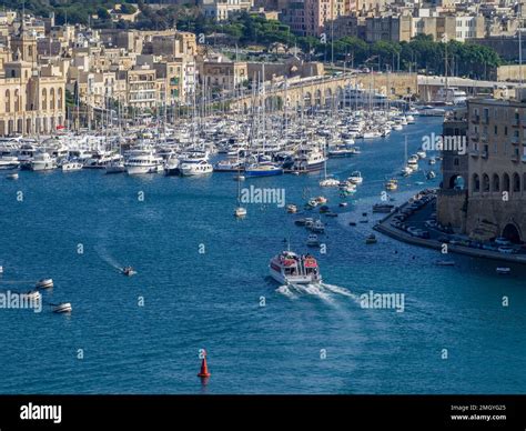 View Of The Grand Harbour From Upper Barrakka Gardens Valletta Malta