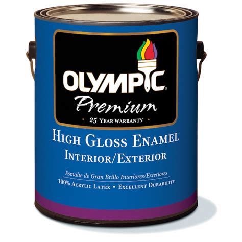 Olympic 1 Gallon Interior Exterior High Gloss White Latex Base Paint In The Exterior Paint