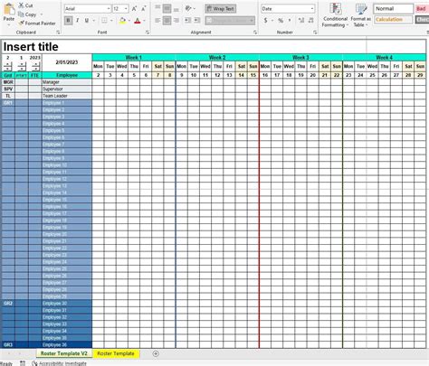 Professional Excel Roster Template Efficient Rotating Shift Etsy