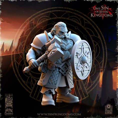 3D Printable Dwarven Kingdoms Warriors by The Beholder Miniatures