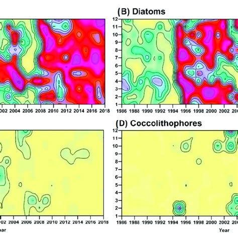 Depth Integrated Values Of Monthly Phytoplankton Abundance A Cells