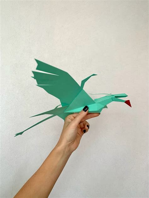 Alien Dragon Make Your Own 3d Paper Mobile Wall Art Dragon Etsy