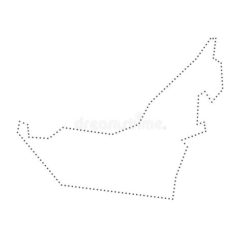 United Arab Emirates Dotted Outline Vector Map Stock Vector