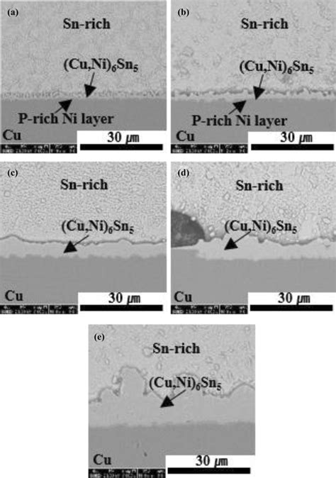 Cross Sectional Sem Micrographs Of Sn 3 0ag 0 5cu Solder With Pure Pd Download Scientific