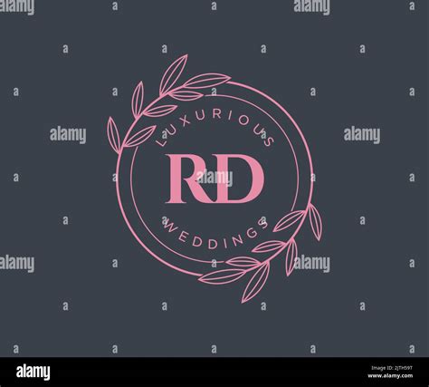 Rd Initials Letter Wedding Monogram Logos Template Hand Drawn Modern