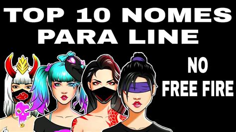 TOP 10 NOMES PARA LINE FEMININO NO FREE FIRE YouTube