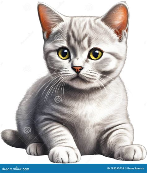 A Sketch Of A British Shorthair Cat Ai Generated Stock Illustration