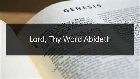 Lord Thy Word Abideth Youtube