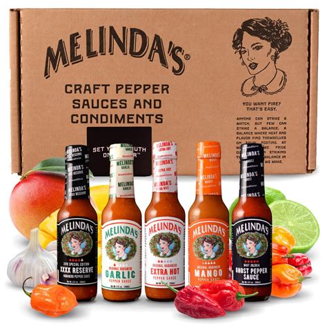 Melindas Hot Sauce Variety Pack Extra Spicy Gourmet Hot Sauce Gift Set With Variety Of Heat