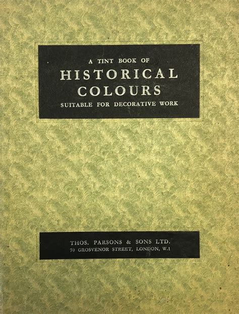 A Tint Book Of Historical Colours Suitable For Decorative Work 1950