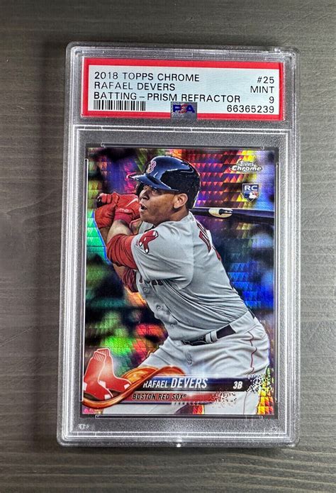 Rafael Devers Topps Chrome Prism Refractor Rc Rookie Psa