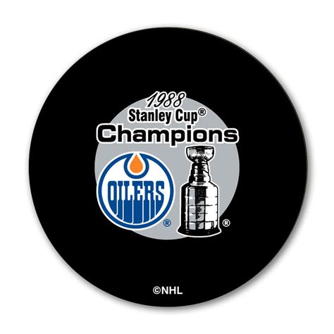 1988 Edmonton Oilers Stanley Cup Champions Puck – Pucks.Net