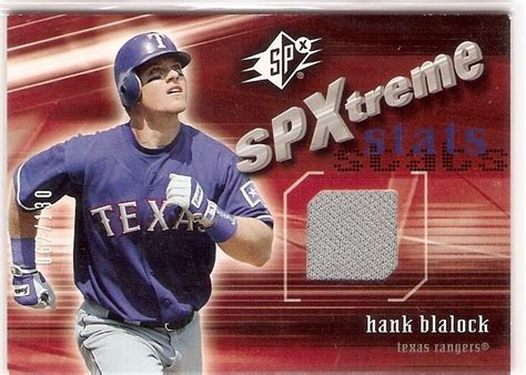 Hank Blalock Game Jersey Serial Spx Spxtreme Stats Texas