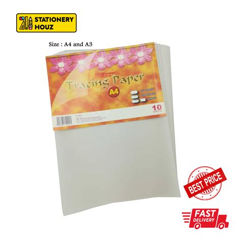 Stationery Houz A4 A3 Tracing Paper 95 Gsm 100sht Quality Imported