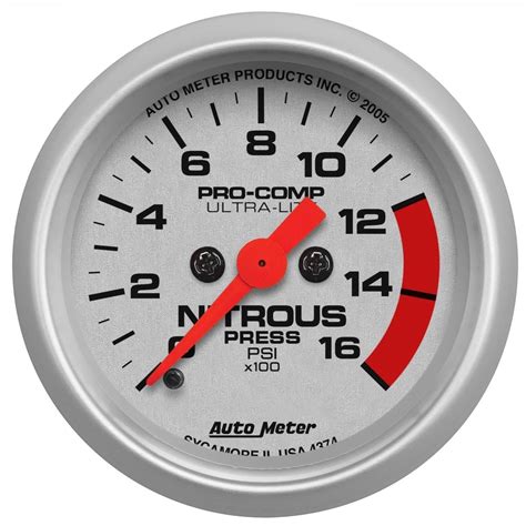 Autometer In Psi Ultra Lite Nitrous Gauge Pressure