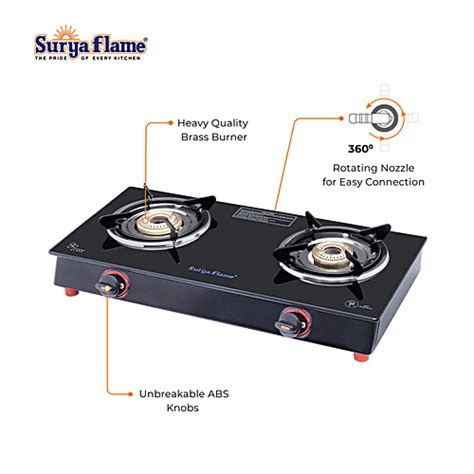 Buy Suryaflame B Infinity Bb Na Burner Gas Stove With Glass Cooktop