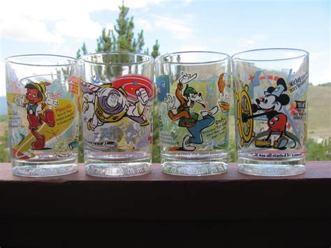 Walt Disney 100th Anniversary Mcdonalds Glasses Set Of 4