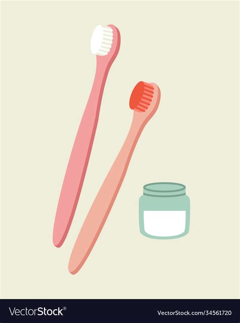 Two Toothbrushes Royalty Free Vector Image Vectorstock